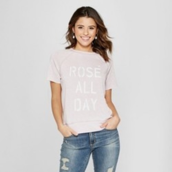 Graphic t-sweatshirt sz M Rose' all Day pink - Picture 2 of 4